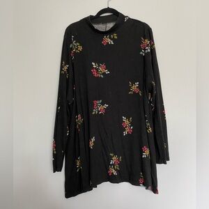 lane bryant floral mock neck swing sweater tunic